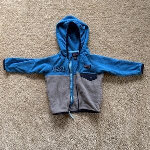 Patagonia Micro D Snap Blue and Gray Fleece Jacket